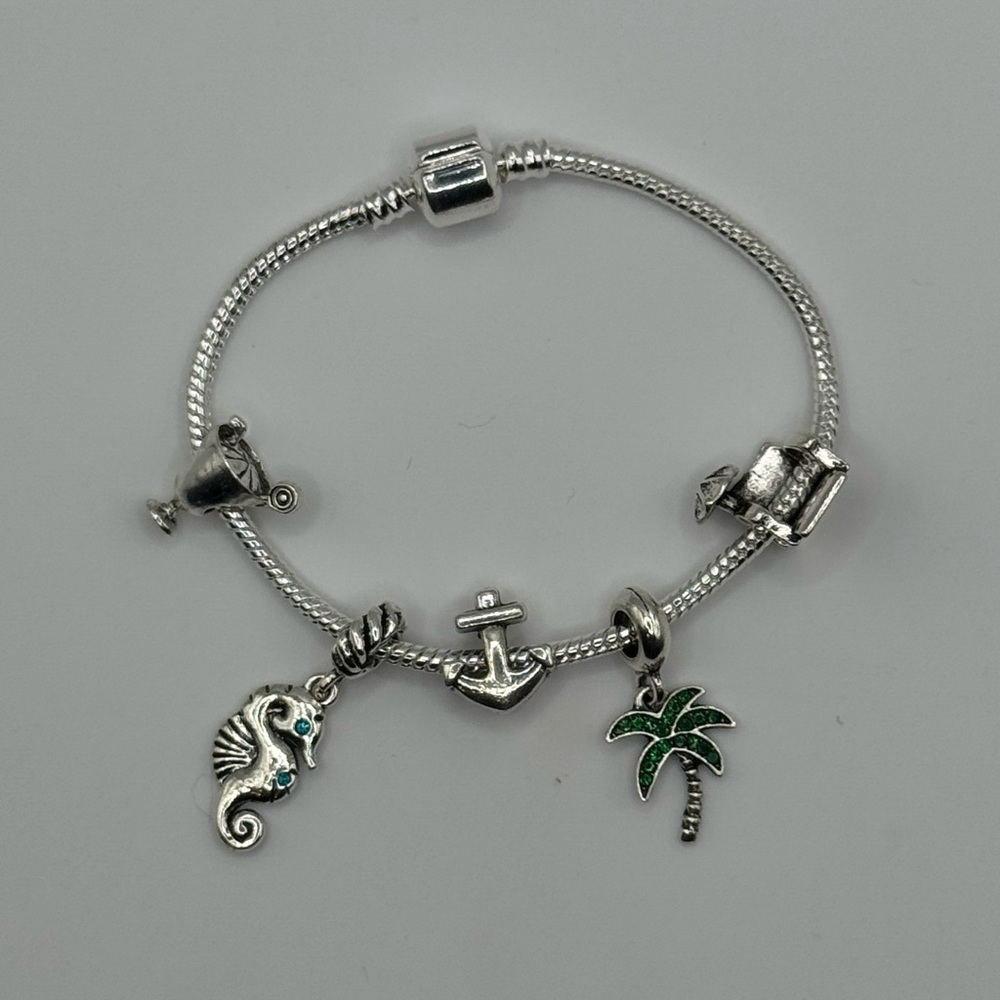 Tropical Ocean-Themed Charm Bracelet